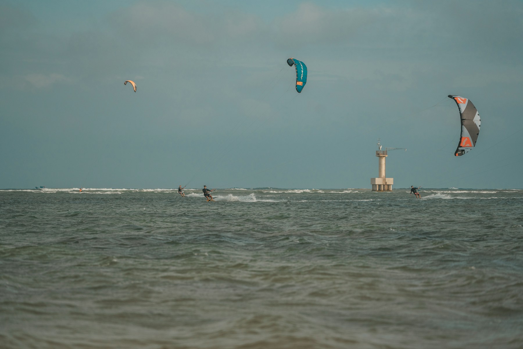 Kitesurfers riding the wind off Ocean Park